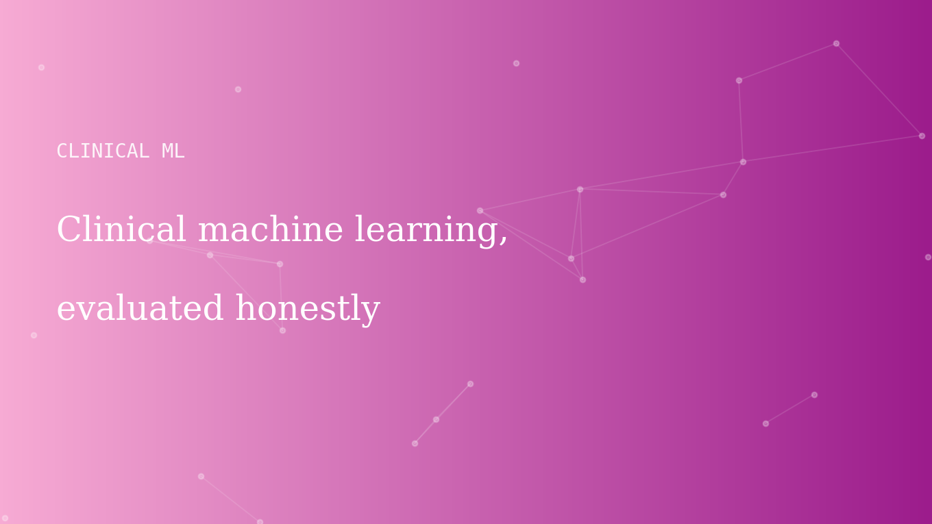 Clinical machine learning