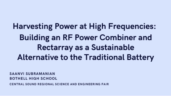 RF power combiner & rectarray, energy-harvesting research poster (UW Sensor Systems Lab)